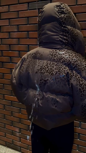 Leopard reveal puffer, pattern showing where wet